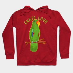 Ekkie Love Cute Green Eclectus Parrot for parrot lovers Hoodie